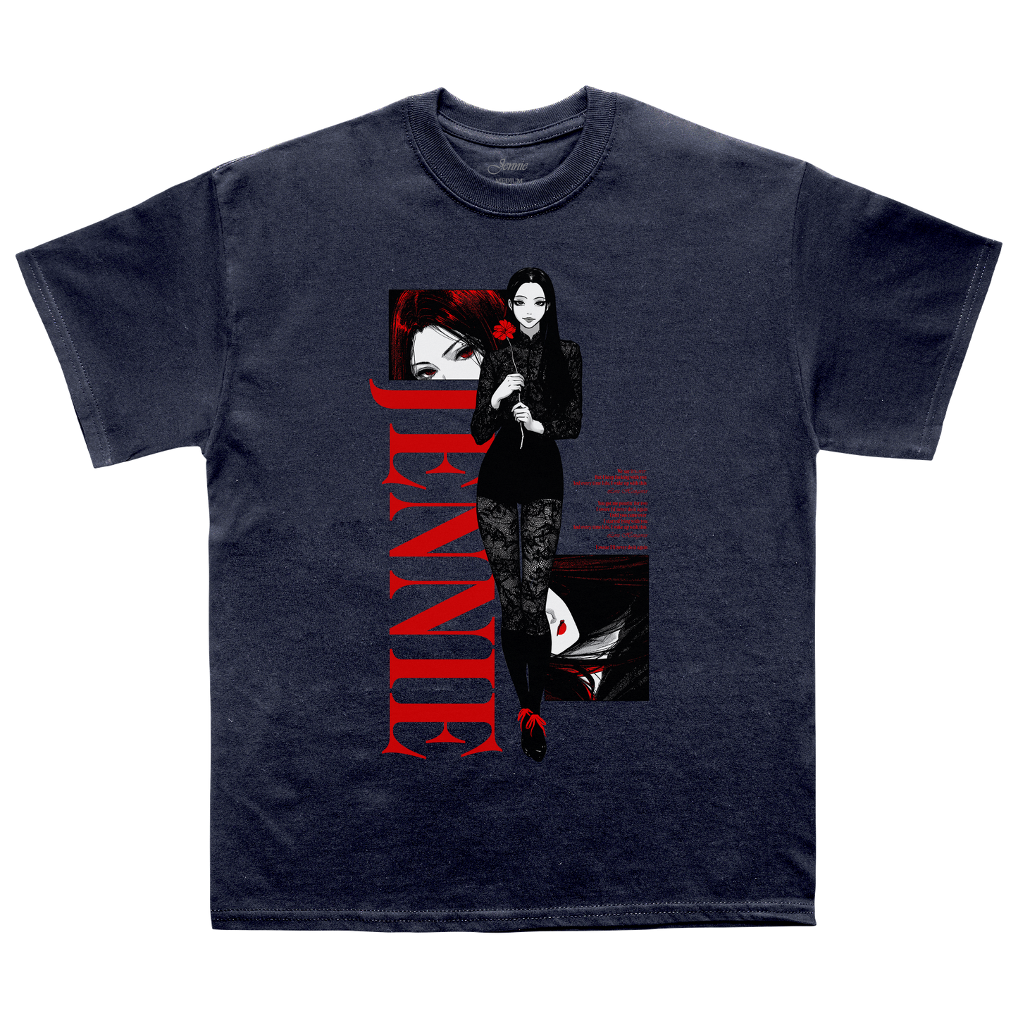 Back to School Anime Washed Black Tee
