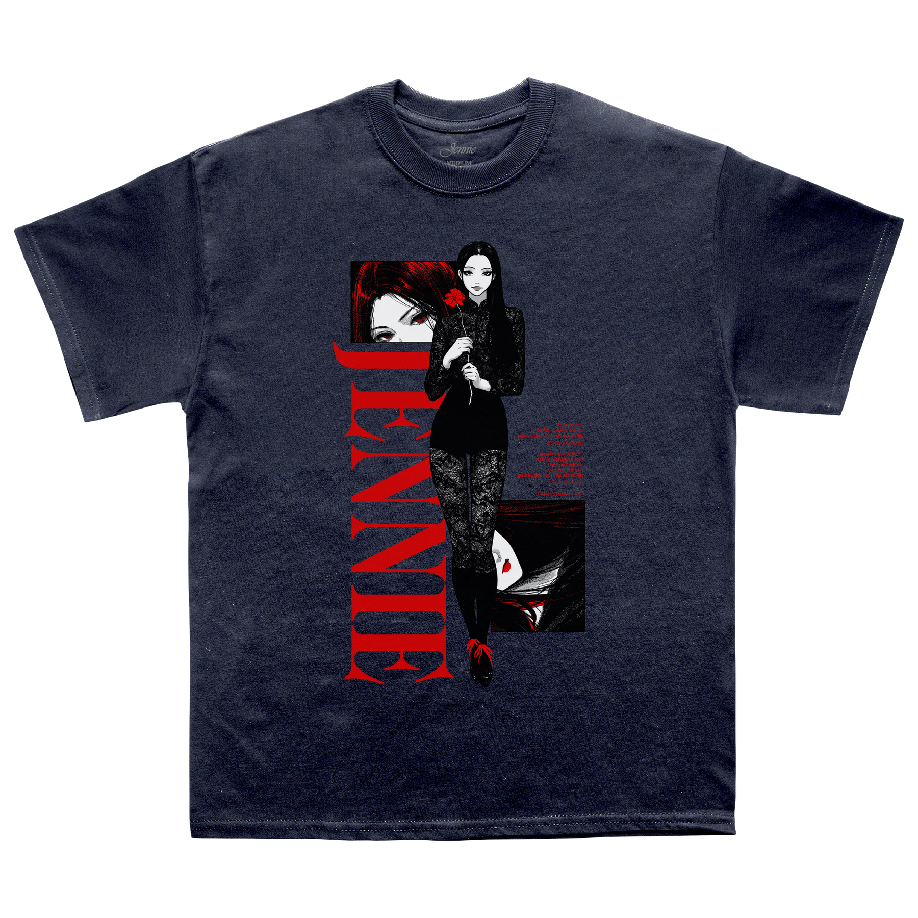 Back to School Anime Washed Black Tee